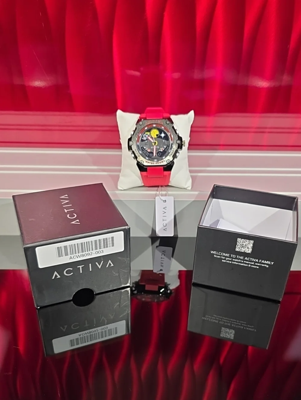 Activa X Invicta Black Red 55mm Sport Watch ACW8092-003 New With Box